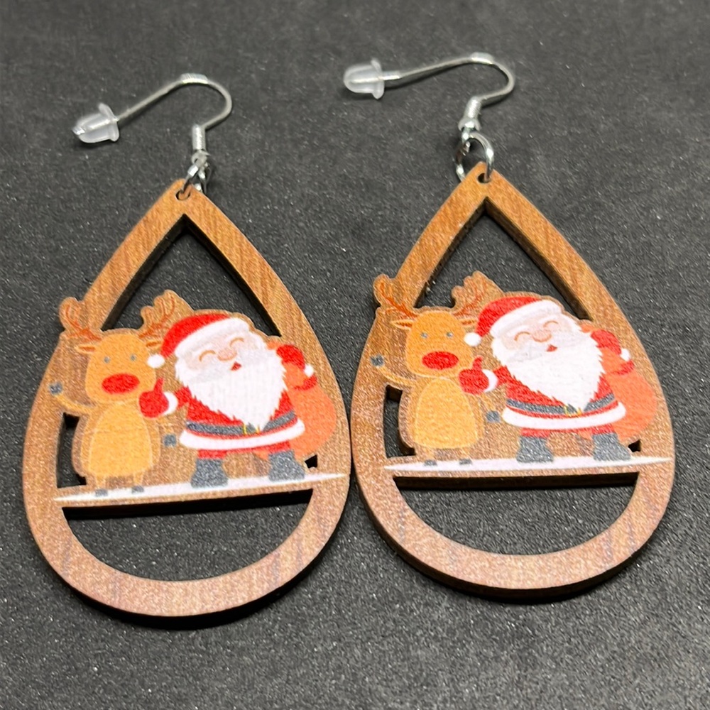 Earrings Christmas Santa‎ reindeer
